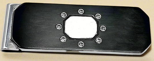 Matte Black Money Clip with Central Cutout Detail