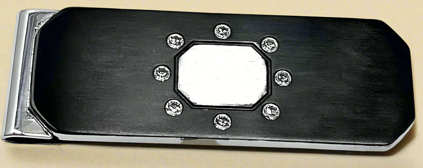 Matte Black Money Clip with Central Cutout Detail - COLO
