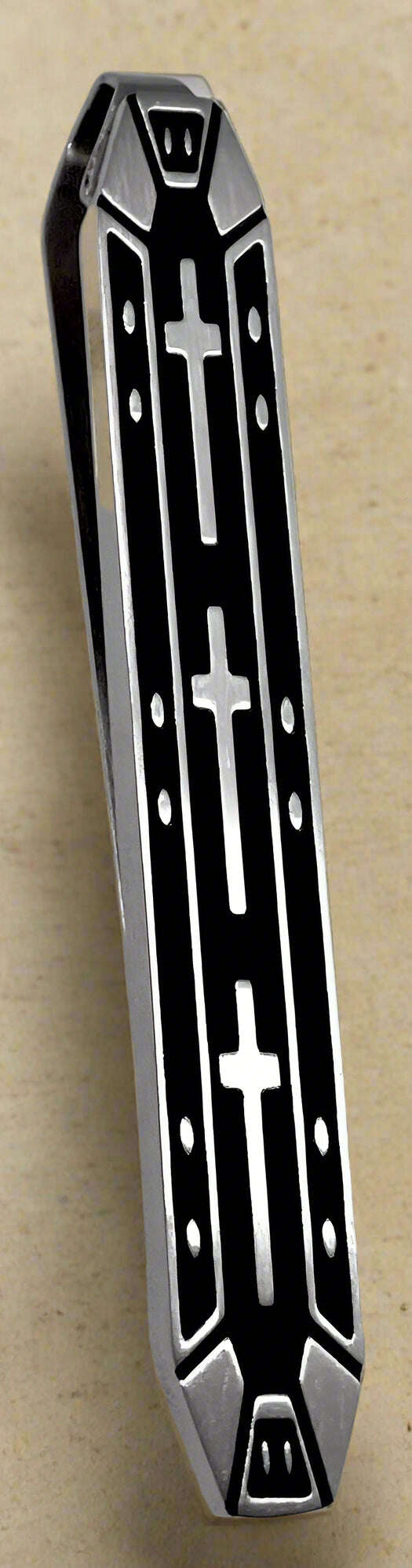Polished Steel Money Clip with Angled Slit Design - COLO