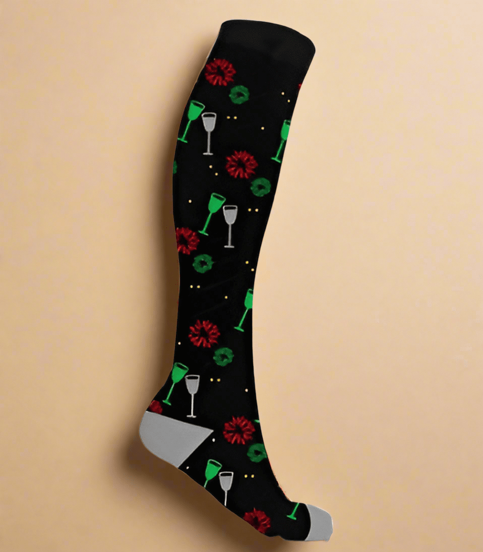 EXTREME FIT GRADUATED COMPRESSION Socks X-MAS BLACK LIGHT - COLO