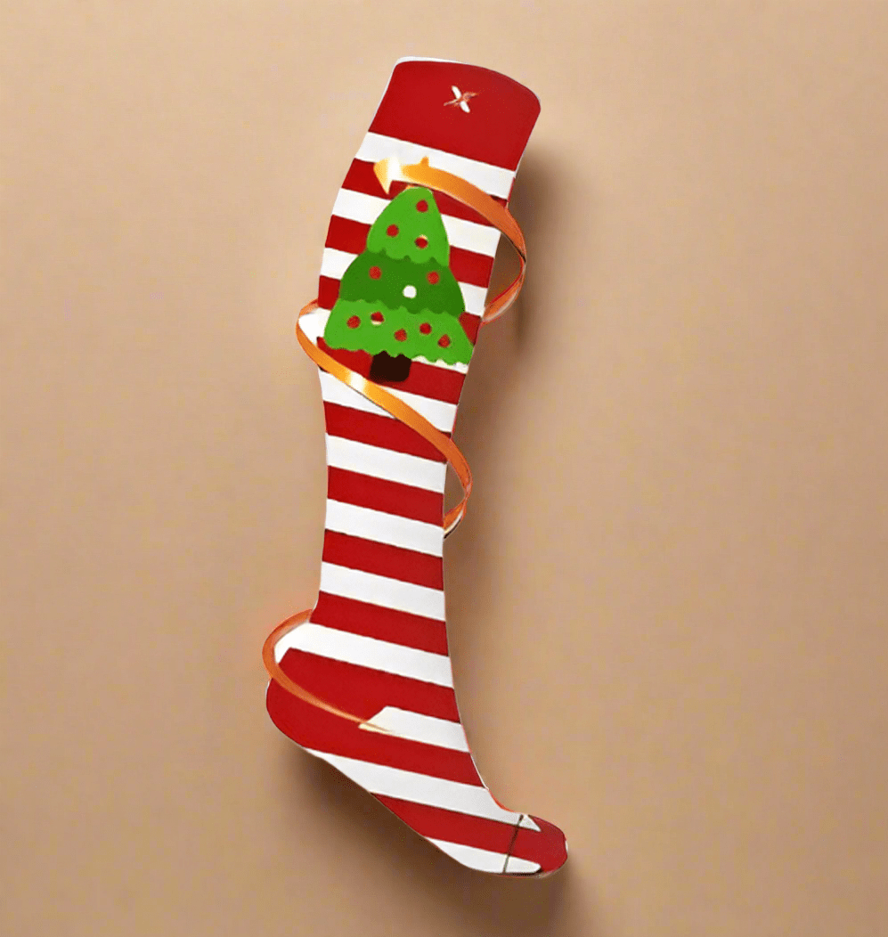 EXTREME FIT GRADUATED COMPRESSION Socks X-MAS RED N WHITE - COLO