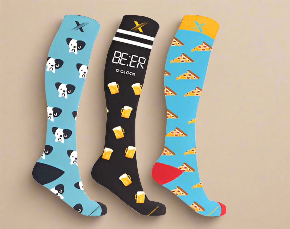 EXTREME FIT Graduated Compression Socks – Dog Print Design Only - COLO