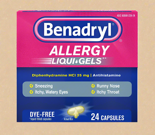 Benadryl Liqui-Gels Diphenhydramine Antihistamine Allergy Relief & Cold Medicine - 24ct