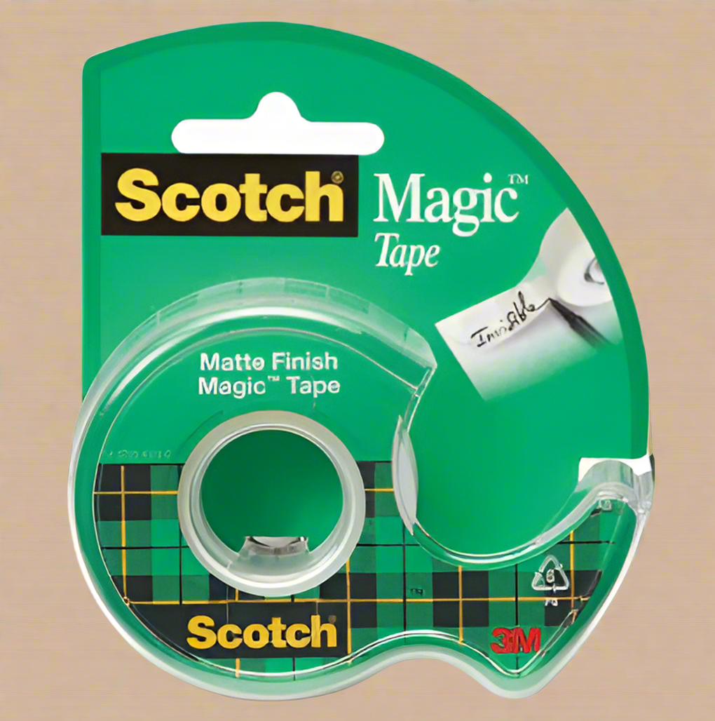 Three Scotch Magic Tape 3-Pack, 3/4" x 300", Matte Finish (3105)