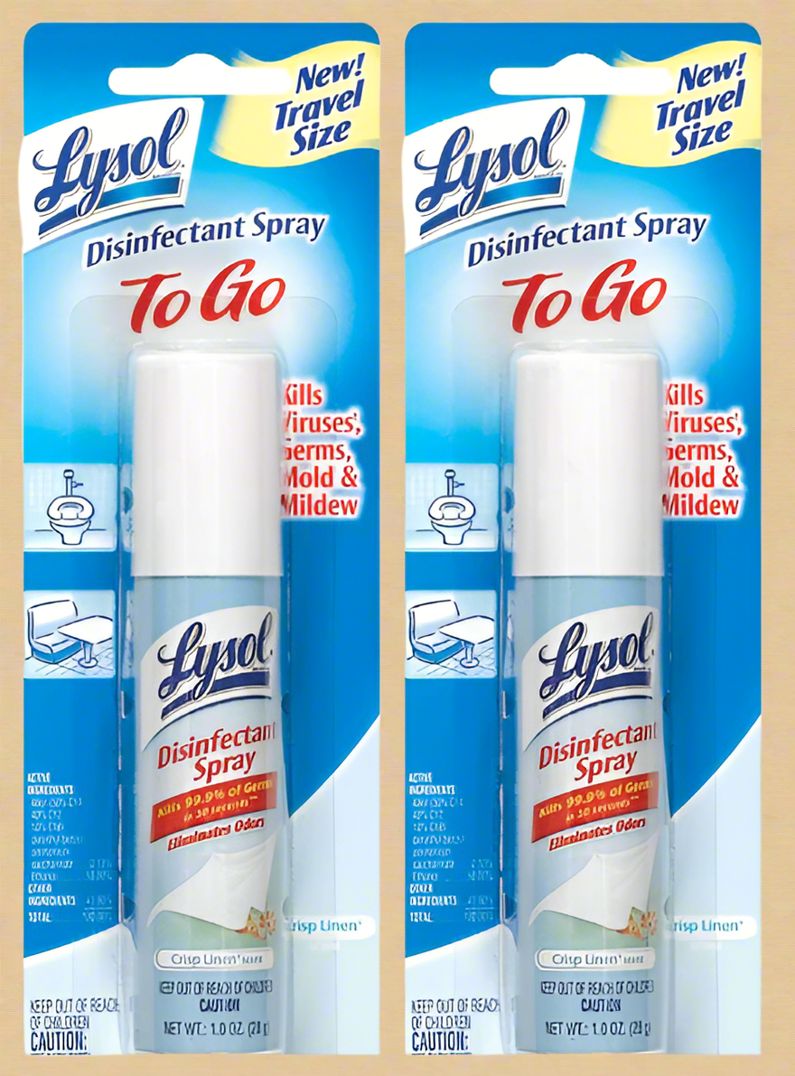 Two Lysol To Go Disinfectant Spray – 1 oz (Travel Size)