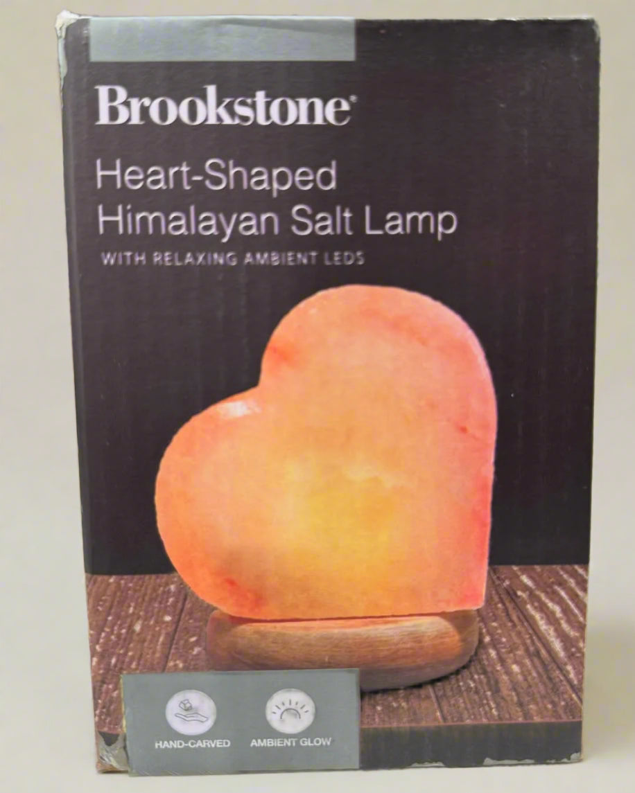Brookstone Heart-Shaped Himalayan Salt Lamp with Ambient