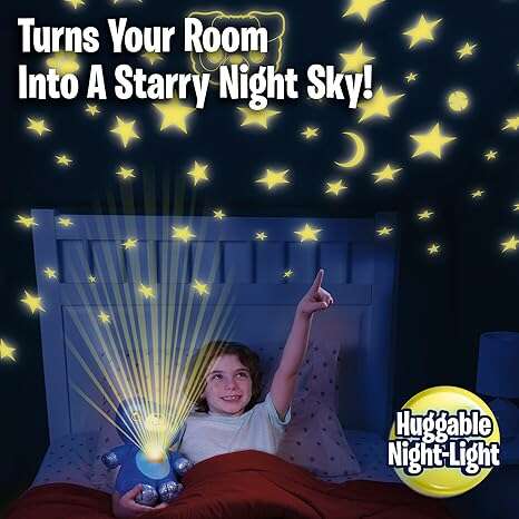 Star Belly Dream Lites, Stuffed Animal Night Light, Cuddly Blue Puppy - Projects Glowing Stars & Shapes in 6 Gentle Colors, As Seen on TV - COLO