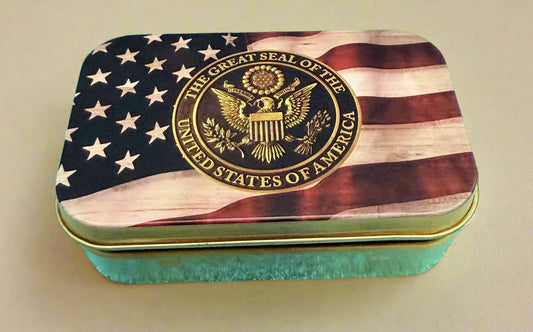 USA Flag Large Tin Box - COLO