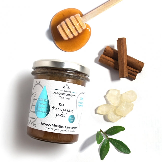 Alabasinis X Tearoute Honey with Cinnamon & Mastic Oil – Premium Functional Honey