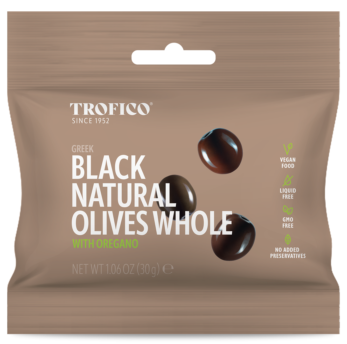 Trofico Greek Black Natural Whole Olives with Oregano