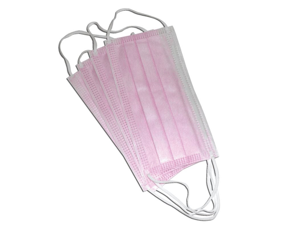 CARDINAL HEALTH ASTM 2 Earloop Face Mask, Pink, 50/Box