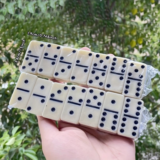 Dominoes Premium Set of 28 Double Six Dominoes with Plastic Case