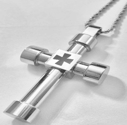 JEWLRY FASHION CROSS and IRON CROSS PENDANT with 22" ROPE CHAIN and cross is 2.75 inch - COLO
