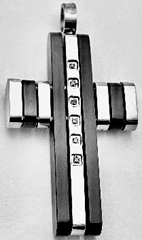 JEWLRY FASHION STAINLESS & BLACK CROSS cross is 2.0 inch - COLO