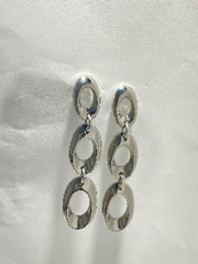 Wide Oval Dangling Post Earring
