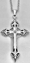 JEWLRY FASHION BLACK IP CELTIC CROSS with 22" ROPE CHAIN cross is 3.0 inch - COLO