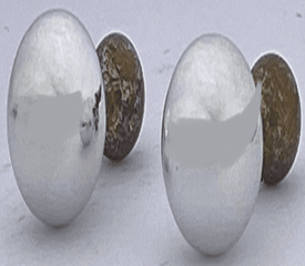 JEWELRY FASHION 10mm Silve Plated Polish 2 Slided Bal Earring in Box - COLO