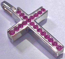 JEWLRY FASHION PINK CRYSTALS CROSS come with a chain
