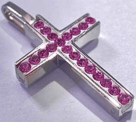 JEWLRY FASHION PINK CRYSTALS CROSS come with a chain - COLO
