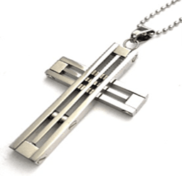 JEWLRY FASHION FRAME CROSS CURB CHAIN 24" cross is 2.5 - COLO