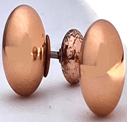 JEWELRY FASHION 10mm Rose Plated Polish 2 Slided Bal Earring in Box - COLO