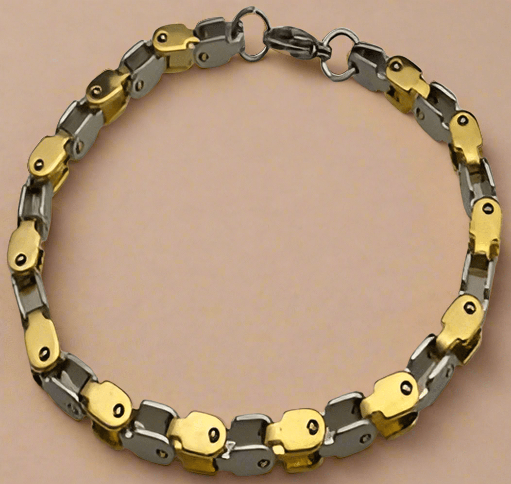 Fashion Two Tone Bike Chain Bracelet 8.5" - COLO