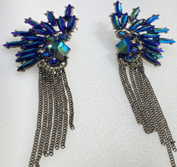 JEWELRY FASHION COSTUME Peacork Blue Earring - COLO