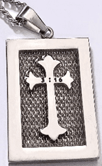JEWLRY FASHION TAG with CROSS VERSE 24" CURB CHAIN - COLO