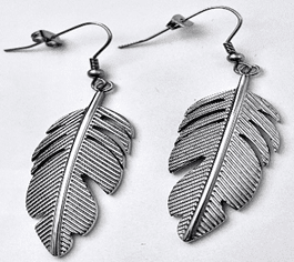 JEWELRY FASHION WHITE GOLD PLATED LEAVES with FISH HOOK EARRING - COLO