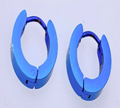 JEWELRY FASHION 9mm Blue Plated Men's Hoop Earring - COLO