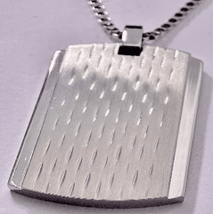 FASHION Satin Finish Dog Tag Pendant with 24" Box Chain - COLO