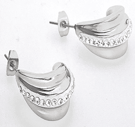 JEWELRY FASHION Post Shell with Crystals Stones Earring - COLO