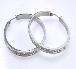 JEWELRY FASHION All Round Crystals Large Hoop Earring