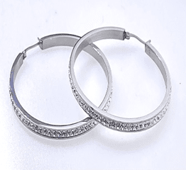 JEWELRY FASHION All Round Crystals Large Hoop Earring - COLO