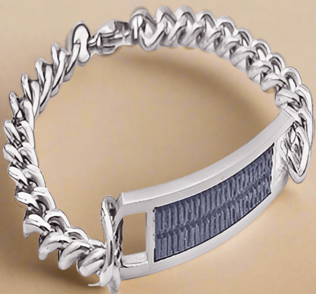 Fashion Pyramid Pattern ID Curb Link Bracelet in Box 8.5" - COLO