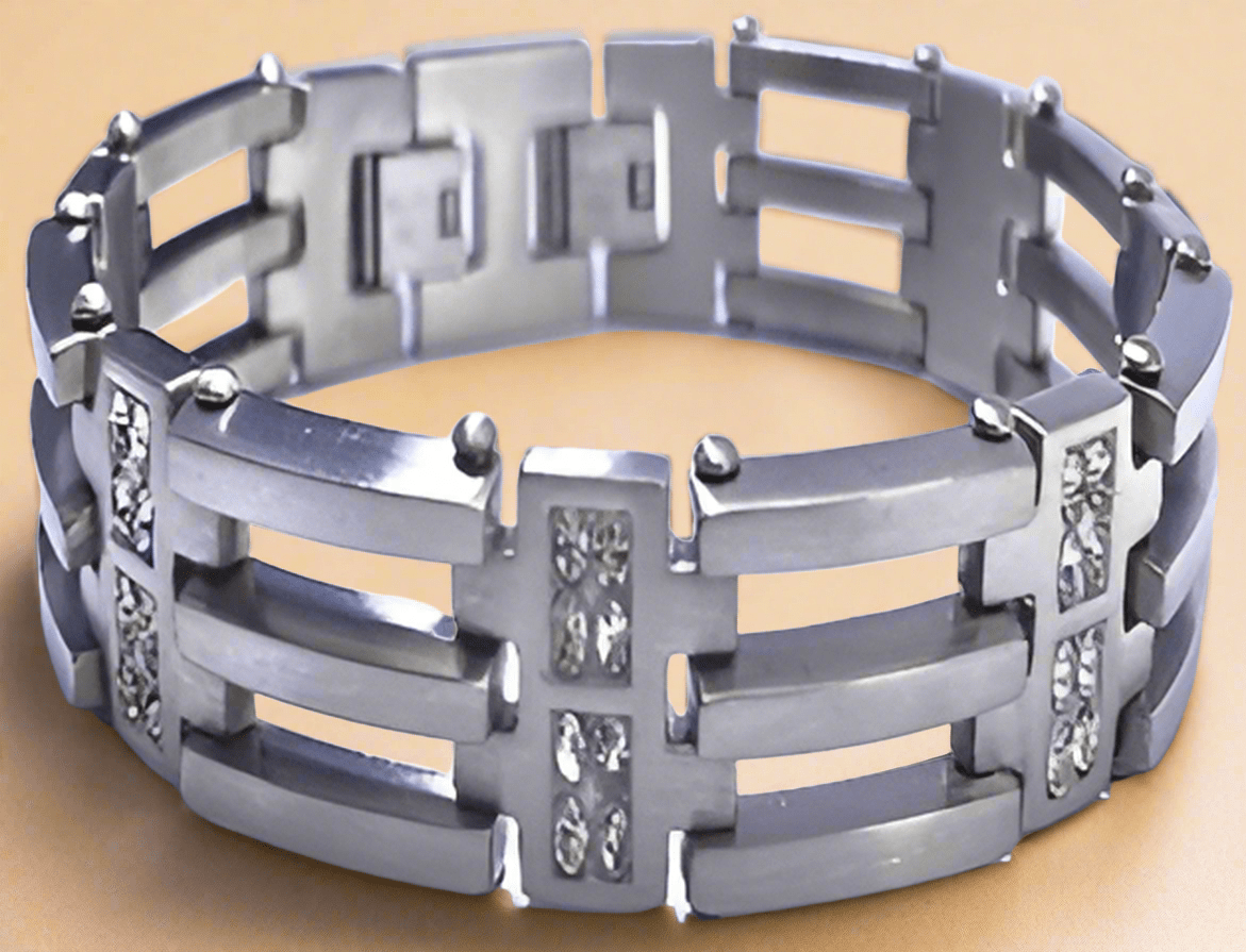 Fashion CZ and Link BraceletBars 8.5" - COLO