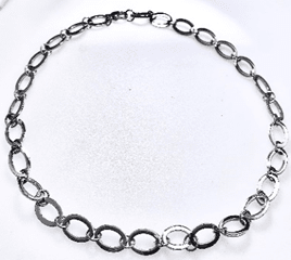 FASHION Polish Finish Oval Necklace 18" - COLO