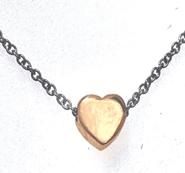 FASHION Rose Gold Plated Tiny Heart Necklace 16" - COLO