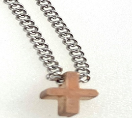 FASHION Rose Gold Plated Tiny Cross Necklace 16"