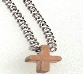 FASHION Rose Gold Plated Tiny Cross Necklace 16" - COLO