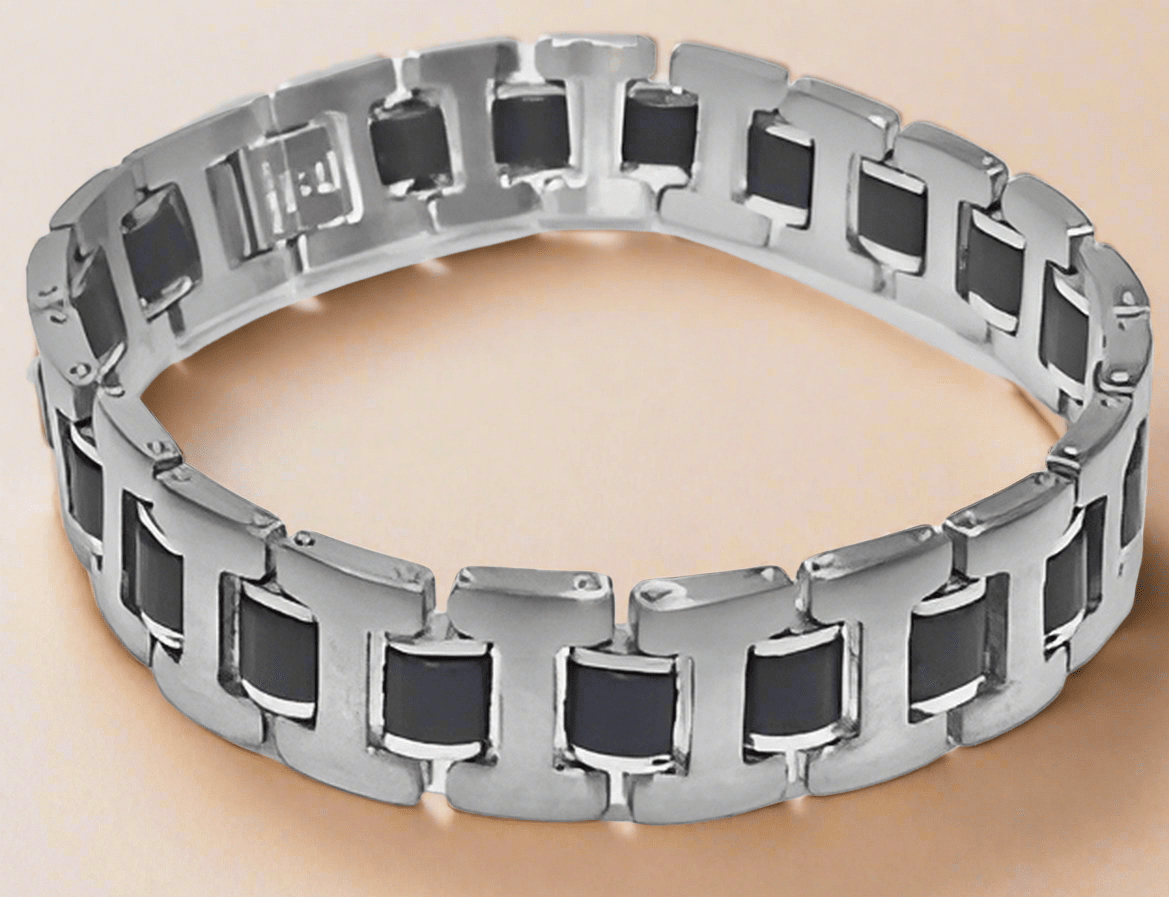 Fashion Black and Silver Plated Bracelet 8.5: - COLO