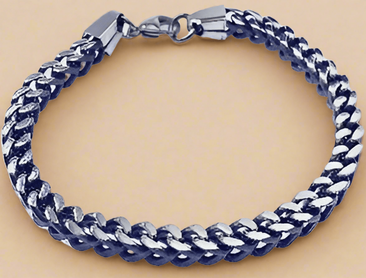 Fashion Black IP Plated Box Chain Bracelet 9" - COLO