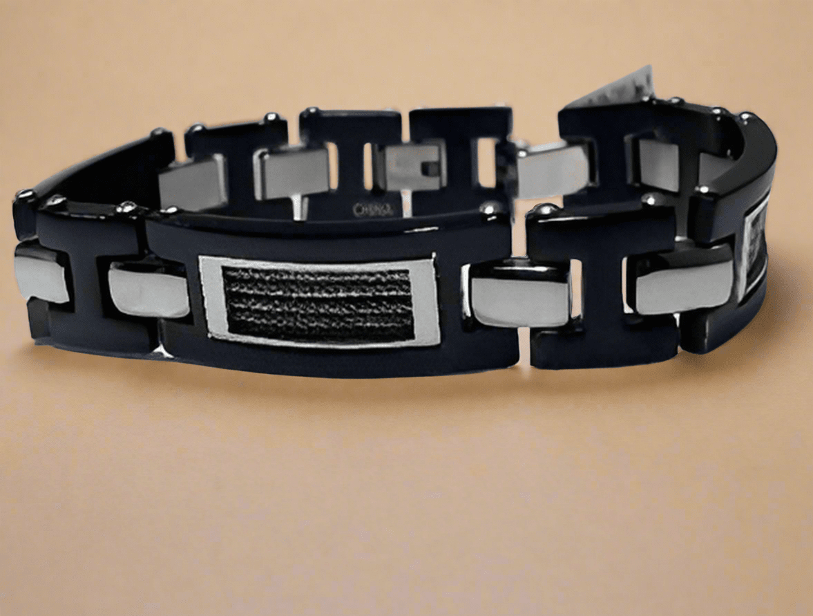 Fashion Black IP with Cable ID Bracelet 8.5" - COLO