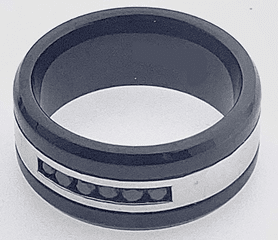 FASHION Black Band with Black Stones Ring - COLO