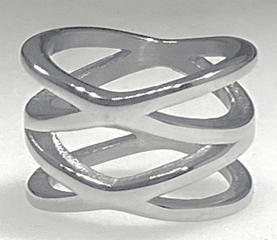FASHION High Polish Double X Ring - COLO