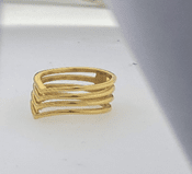 FASHION Gold Plateed Multi Chevron Ring - COLO