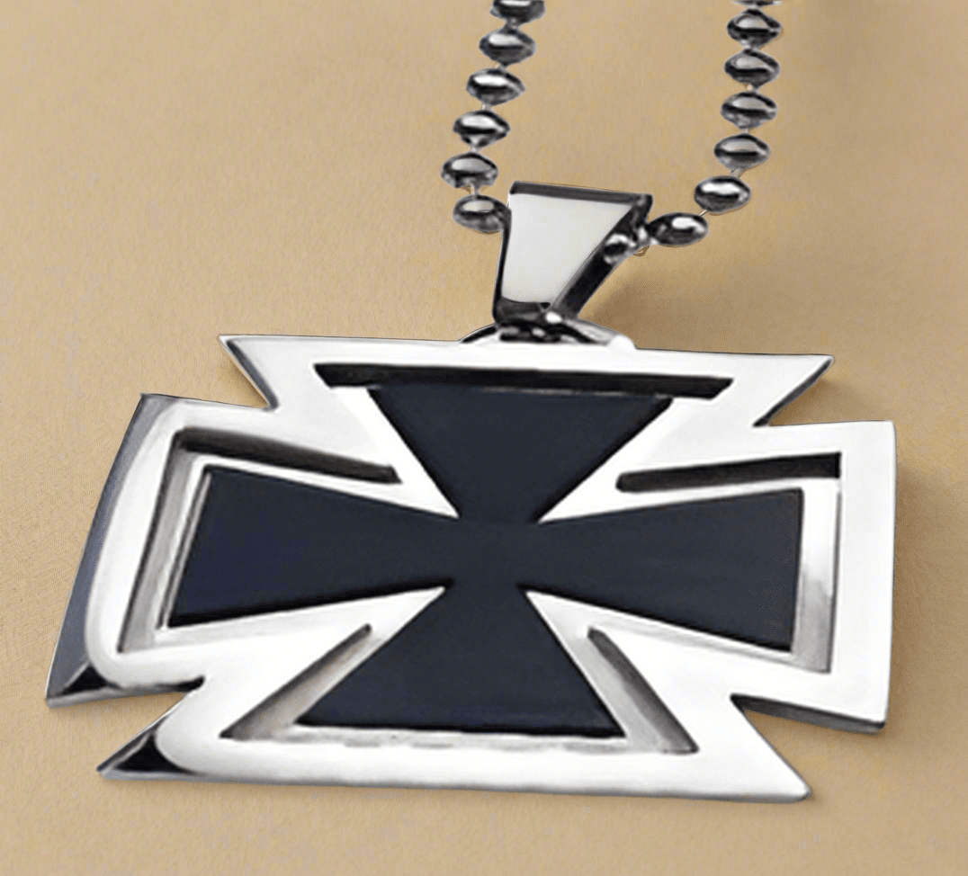 FASHION Iron Cross on Ball Chain 24" - COLO