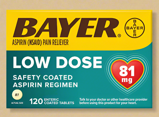 Bayer Low Dose Aspirin 81mg Regimen Pain Reliever Coated Tablets (NSAID)