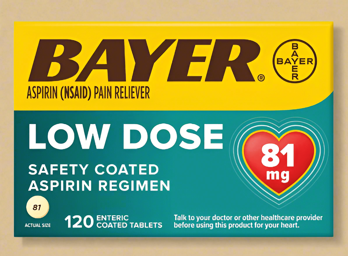 Bayer Low Dose Aspirin 81mg Regimen Pain Reliever Coated Tablets (NSAID) - COLO