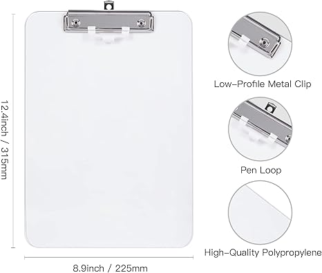 MDF Clipboard Set – Brown & White (2-Pack, 12.52" × 8.976")